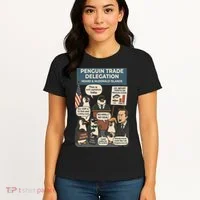 Funny Heard Island Penguins Against Tariffs Women's T-Shirt thumb 4