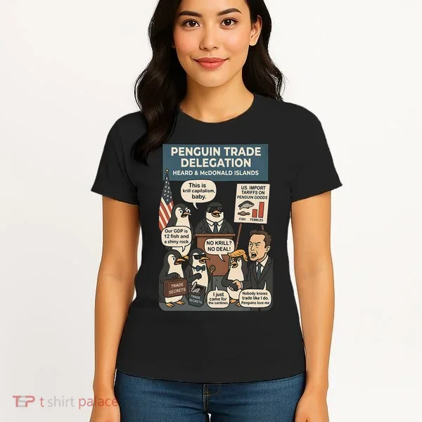 Funny Heard Island Penguins Against Tariffs Women's T-Shirt