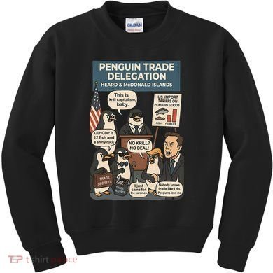 Funny Heard Island Penguins Against Tariffs Kids Sweatshirt