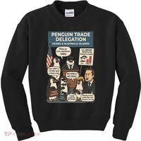 Funny Heard Island Penguins Against Tariffs Kids Sweatshirt thumb 0