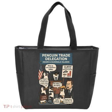 Funny Heard Island Penguins Against Tariffs Tote Bag