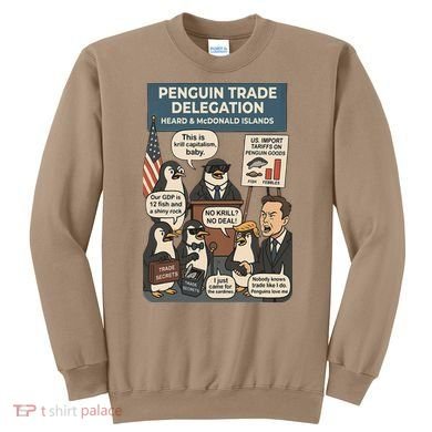 Funny Heard Island Penguins Against Tariffs Sweatshirt
