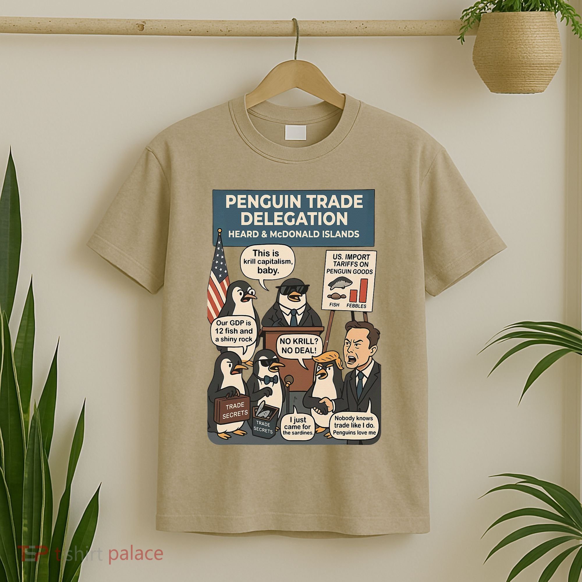 Funny Heard Island Penguins Against Tariffs T-Shirt