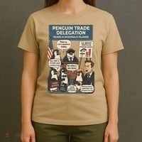 Funny Heard Island Penguins Against Tariffs T-Shirt thumb 4