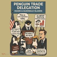 Funny Heard Island Penguins Against Tariffs Mousepad thumb 1