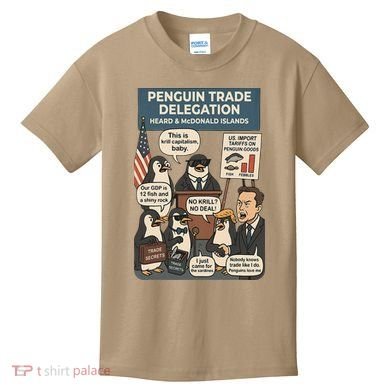 Funny Heard Island Penguins Against Tariffs Kids T-Shirt
