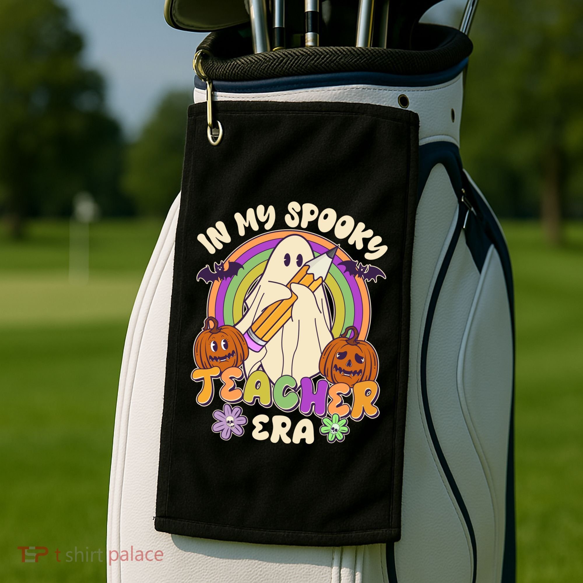 Funny Halloween In My Spooky Teacher Era Golf Towel