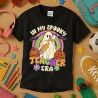 Funny Halloween In My Spooky Teacher Era Kids T-Shirt thumb 3