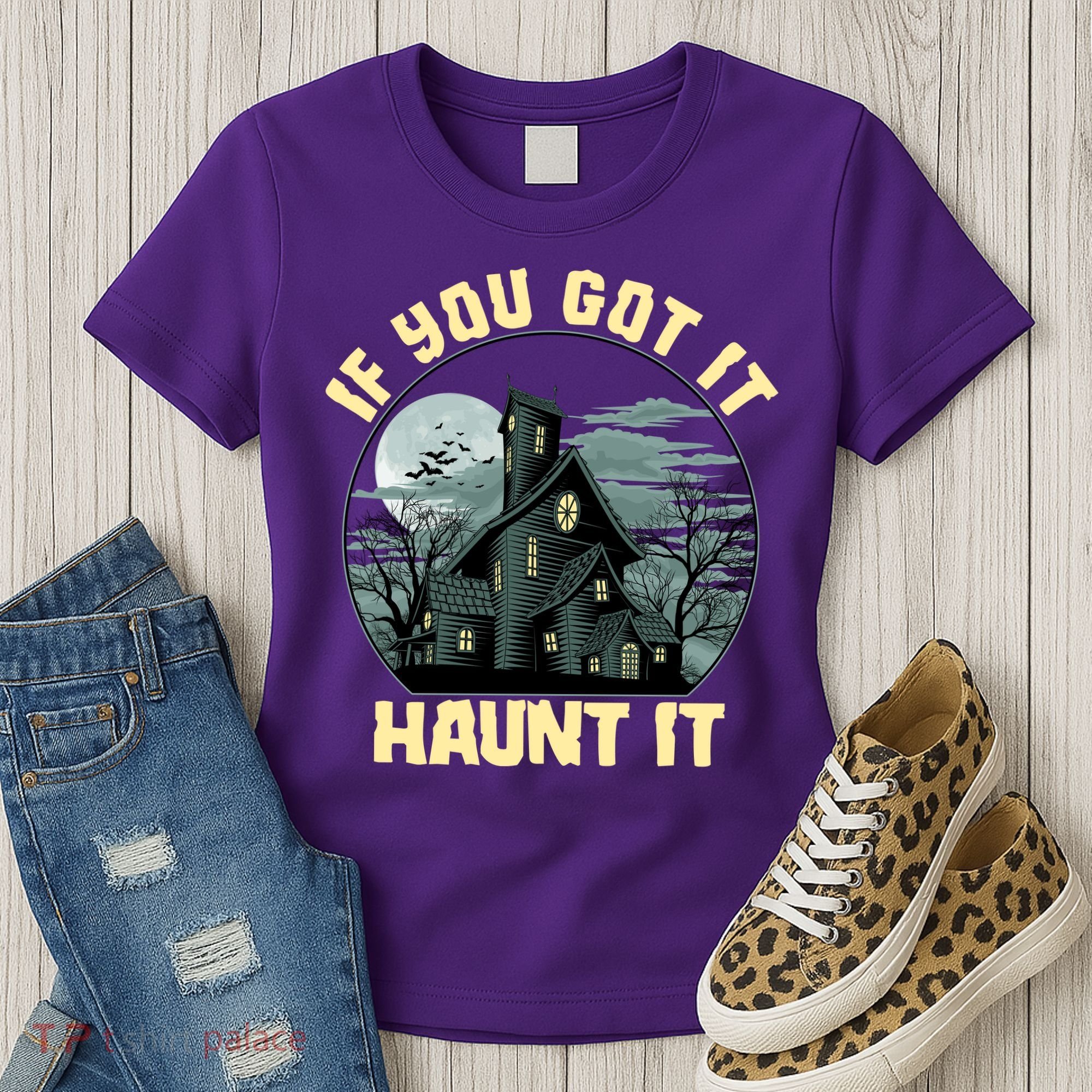 Funny Halloween If You Got It Haunt It Haunted House Women's T-Shirt