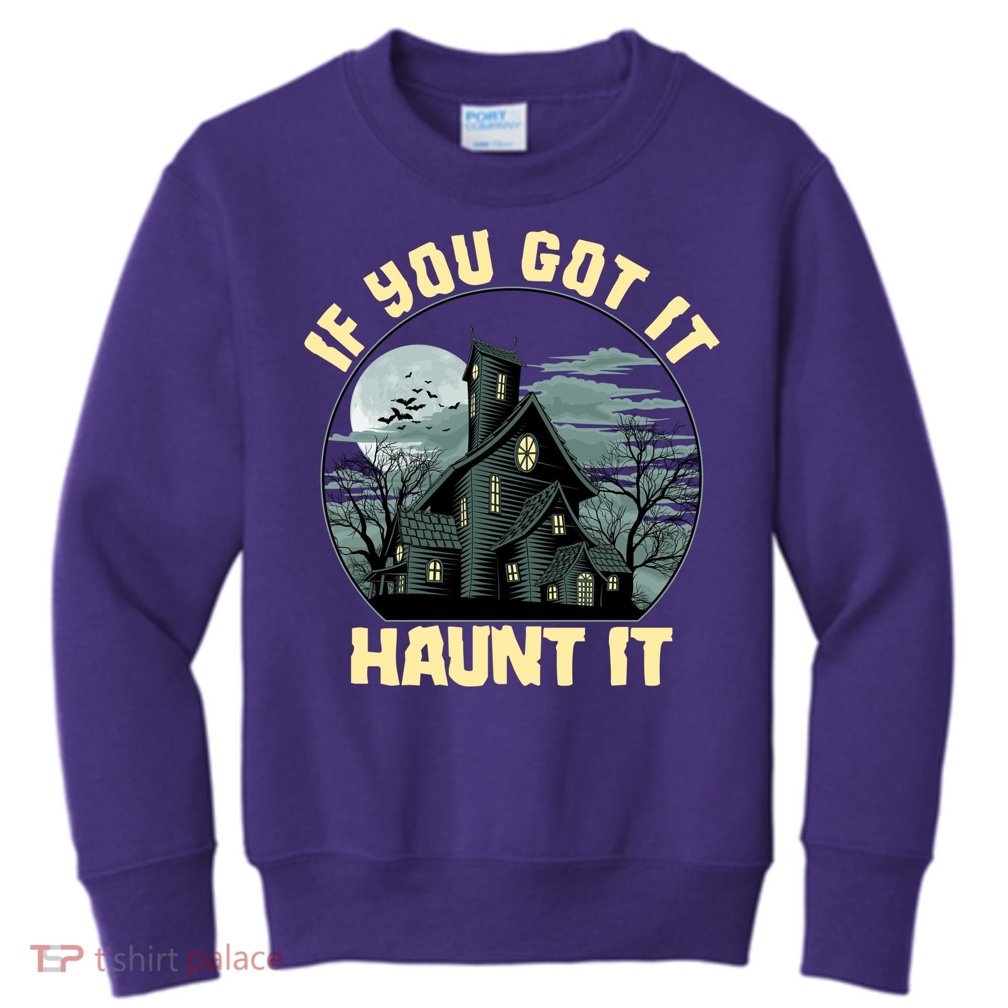 Funny Halloween If You Got It Haunt It Haunted House Kids Sweatshirt