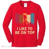 Funny Hikingshirt I Like Be On Top Mountain Hiker Kids Long Sleeve Shirt thumb 0
