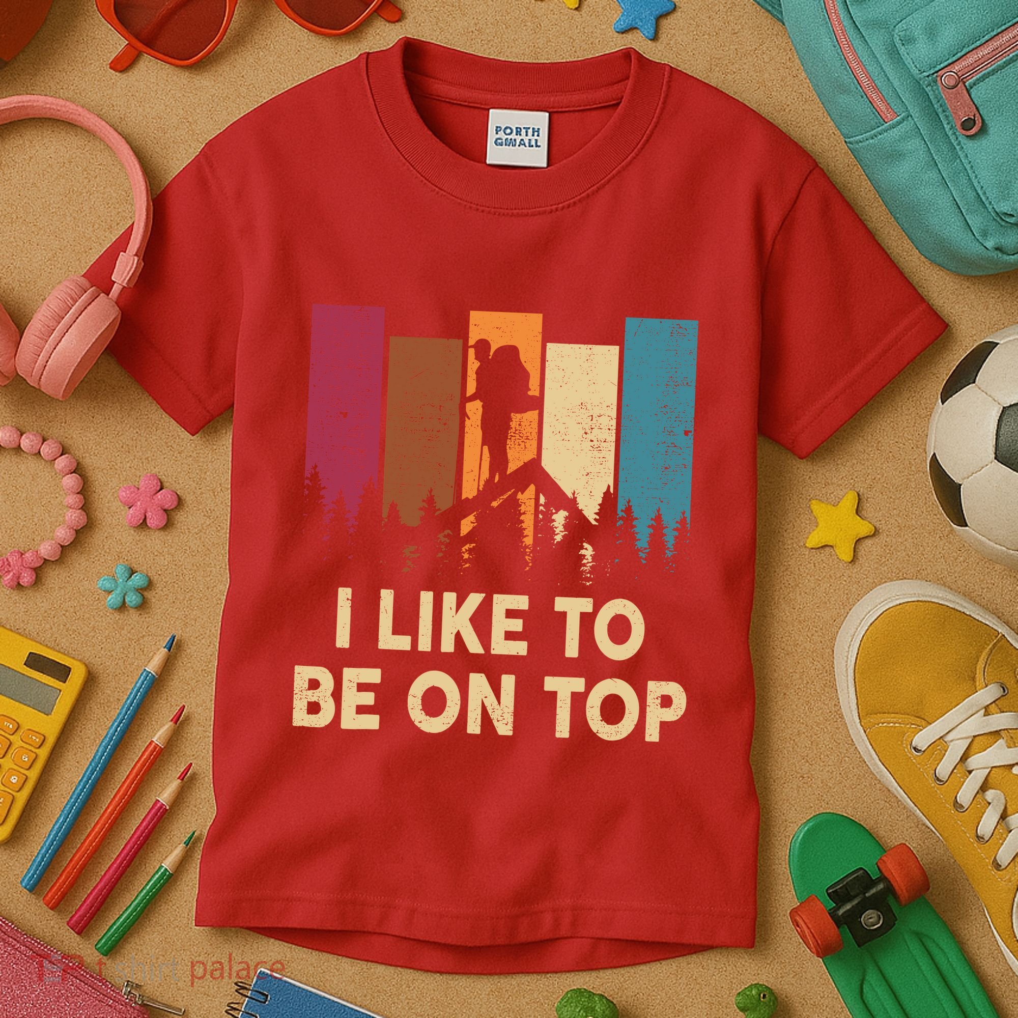 Funny Hikingshirt I Like Be On Top Mountain Hiker Kids T-Shirt