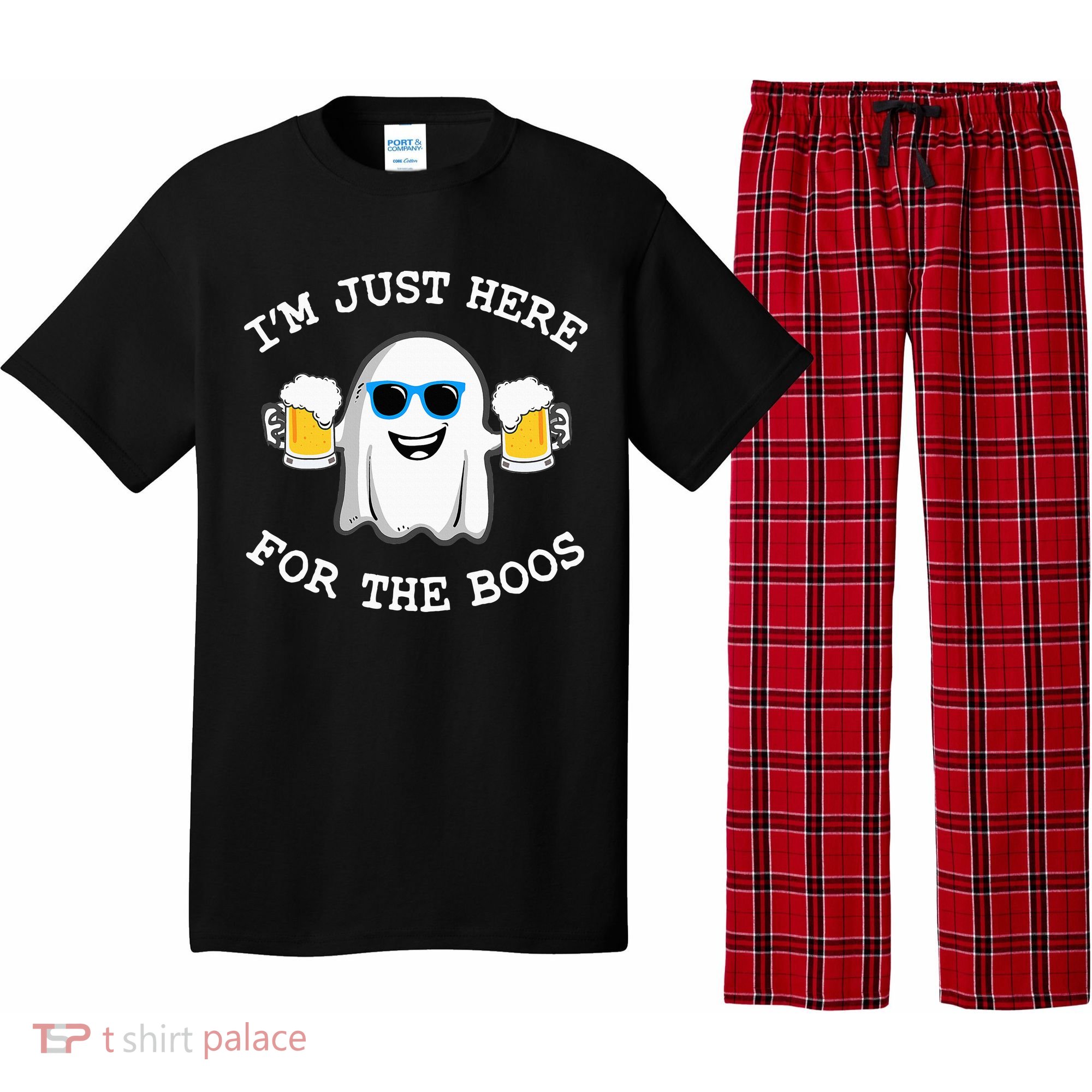 Funny Halloween Im Just Here For The Boos Costume Gift Pajama Set