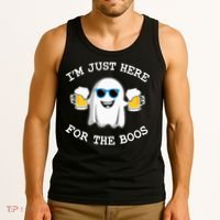 Funny Halloween Im Just Here For The Boos Costume Gift Tank Top thumb 3