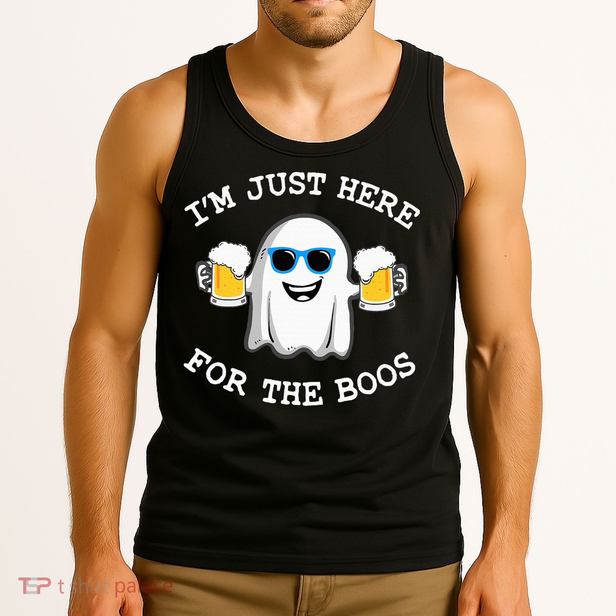 Funny Halloween Im Just Here For The Boos Costume Gift Tank Top