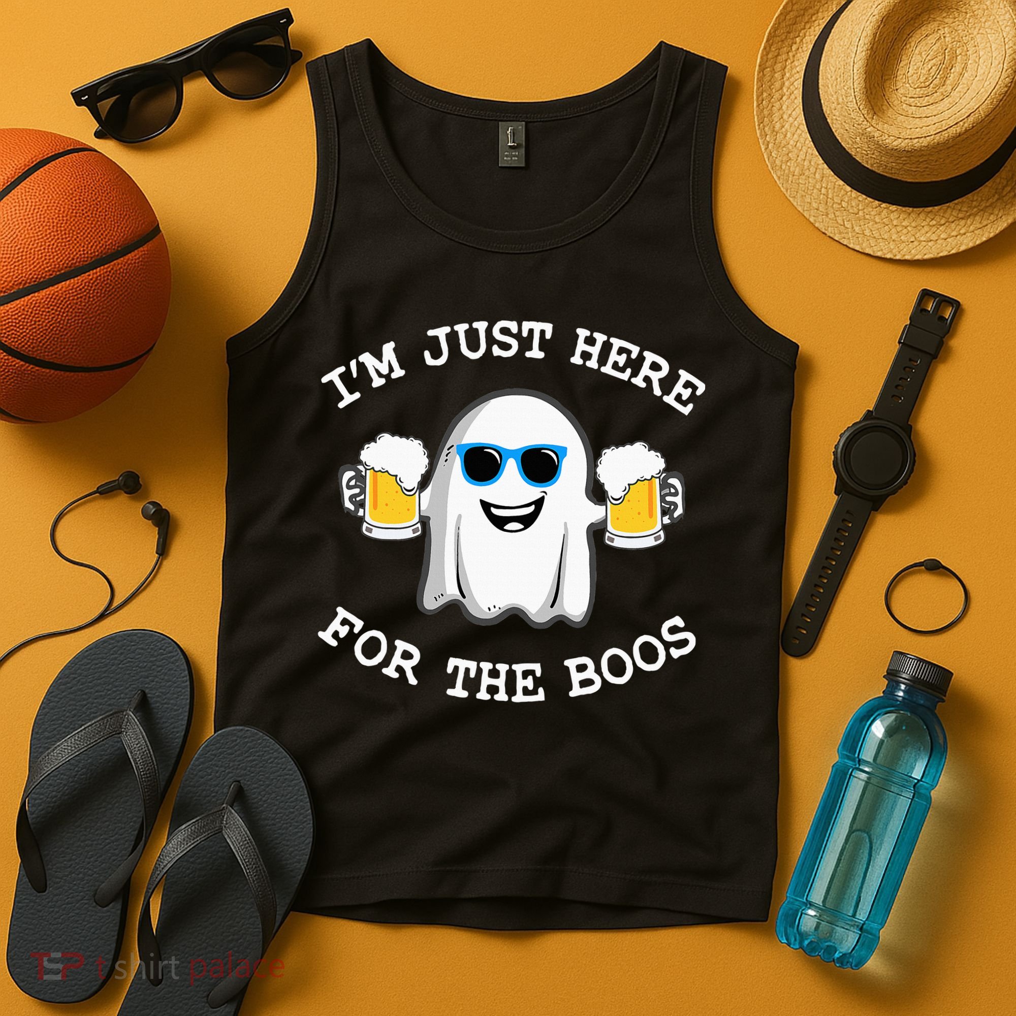 Funny Halloween Im Just Here For The Boos Costume Gift Tank Top