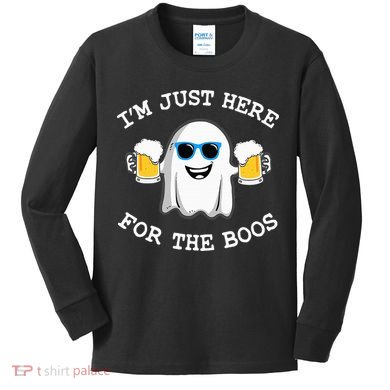 Funny Halloween Im Just Here For The Boos Costume Gift Kids Long Sleeve Shirt