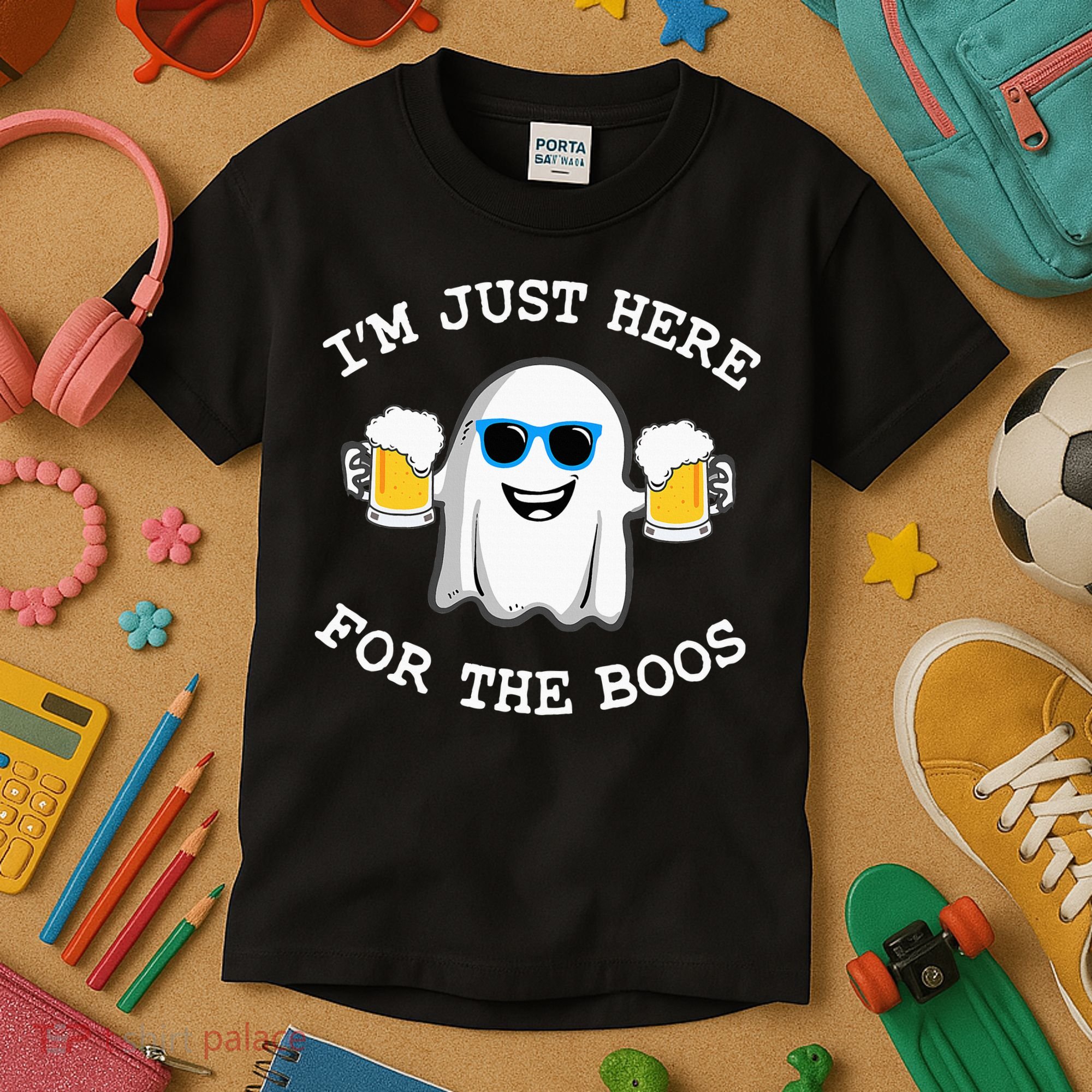 Funny Halloween Im Just Here For The Boos Costume Gift Kids T-Shirt