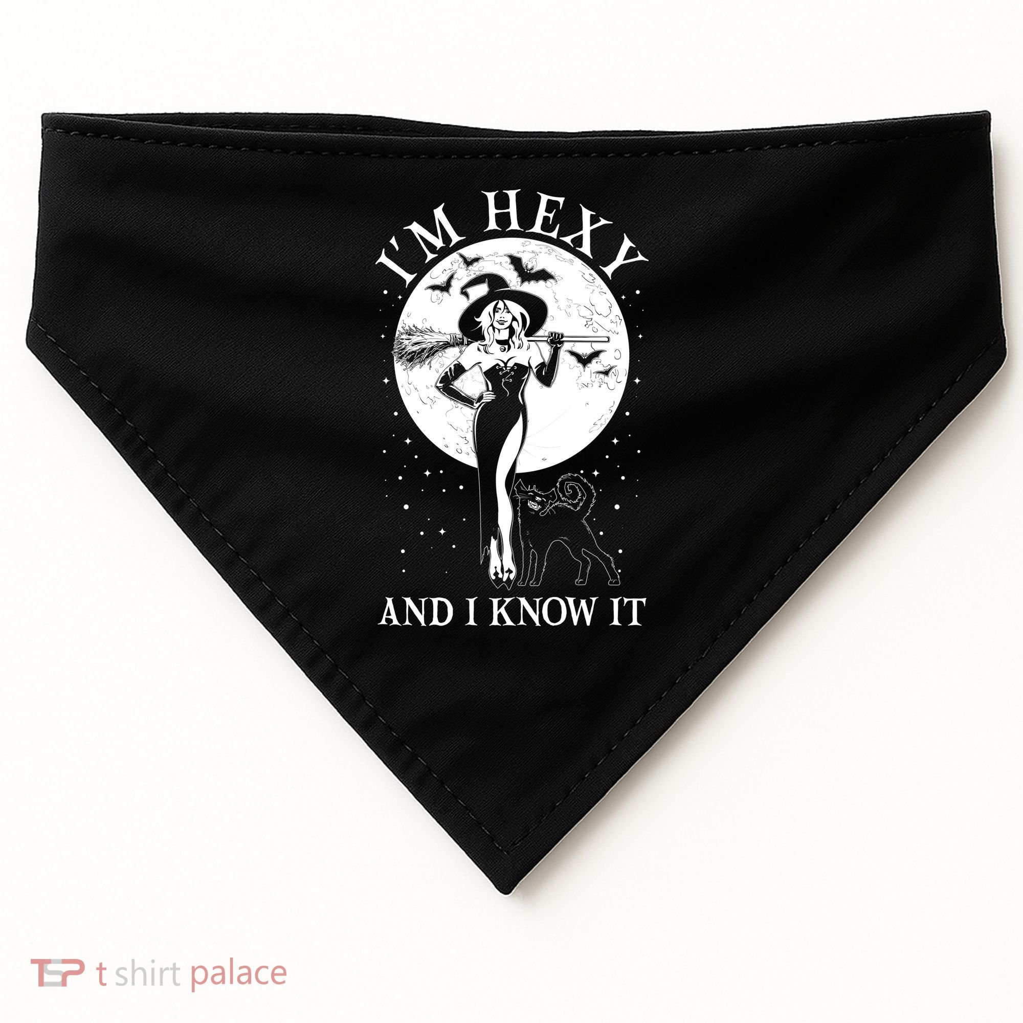 Funny Halloween I'm Hexy And I Know It Sexy Witch USA-Made Doggie Bandana