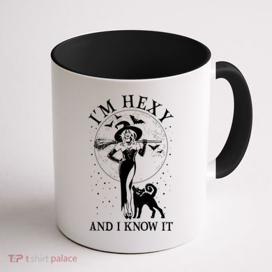 Funny Halloween I'm Hexy And I Know It Sexy Witch Coffee Mug back