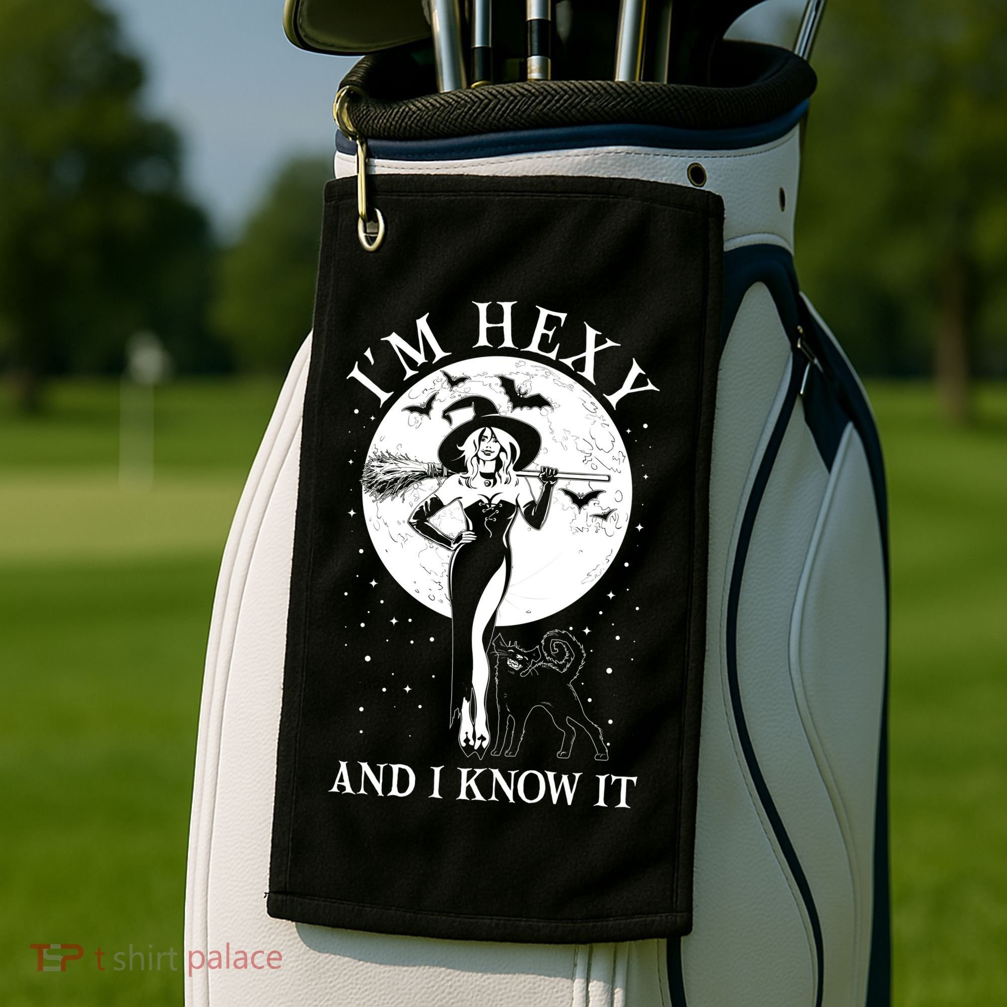 Funny Halloween I'm Hexy And I Know It Sexy Witch Golf Towel