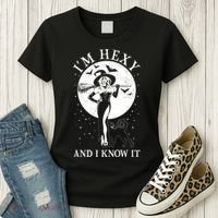 Funny Halloween I'm Hexy And I Know It Sexy Witch Women's T-Shirt thumb 3