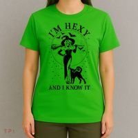Funny Halloween I'm Hexy And I Know It Sexy Witch T-Shirt thumb 4