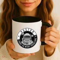 Funny Huston I Have So Many Problems Astronaut Emblem Coffee Mug thumb 3
