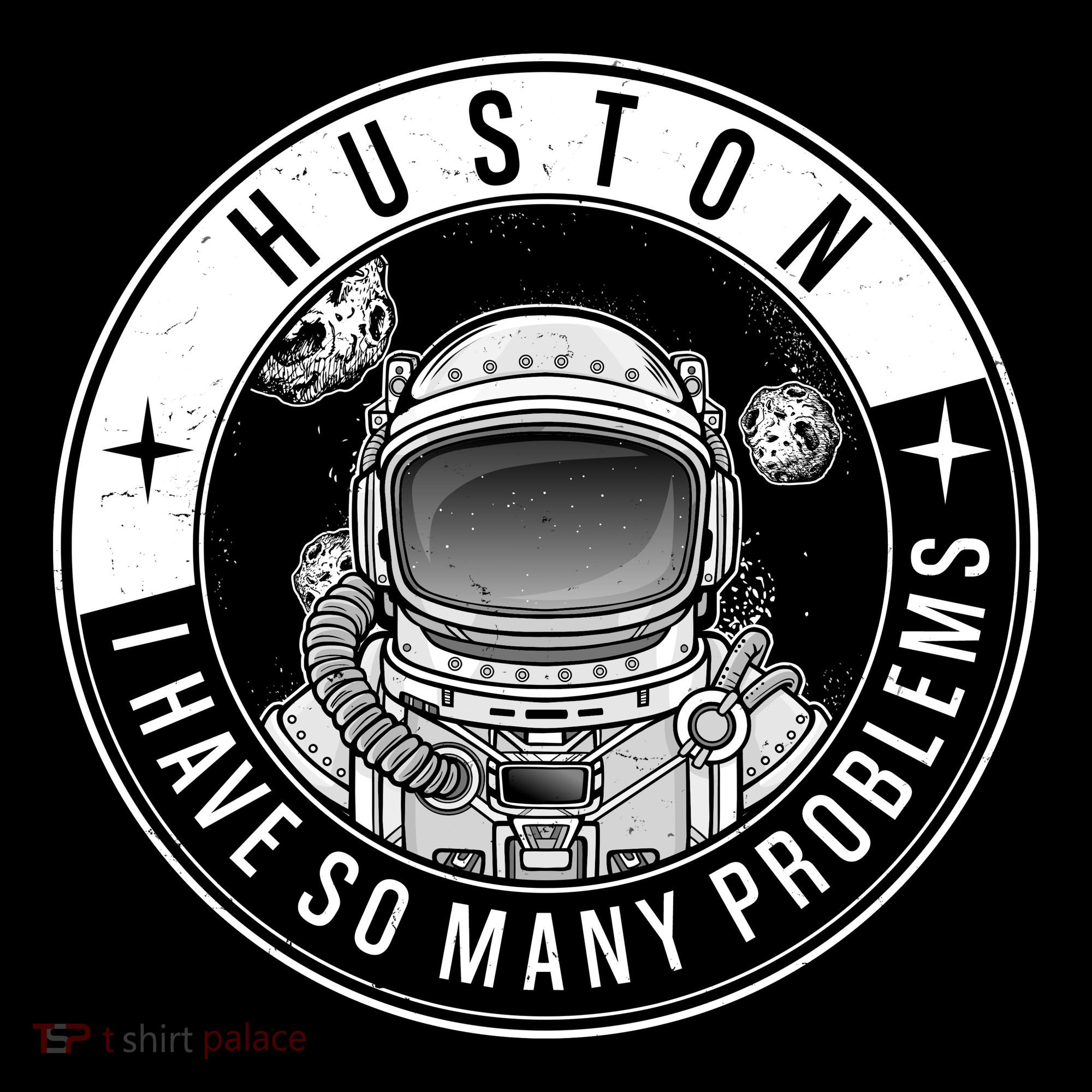 Funny Huston I Have So Many Problems Astronaut Emblem Women's Hoodie
