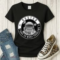 Funny Huston I Have So Many Problems Astronaut Emblem Women's T-Shirt thumb 3