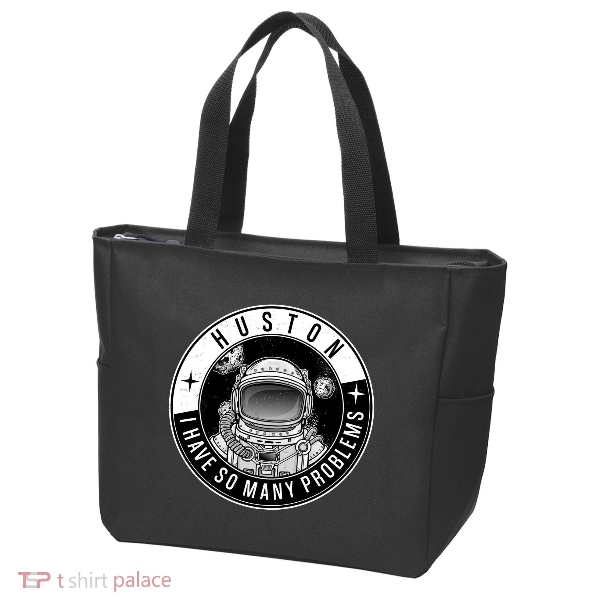 Funny Huston I Have So Many Problems Astronaut Emblem Tote Bag