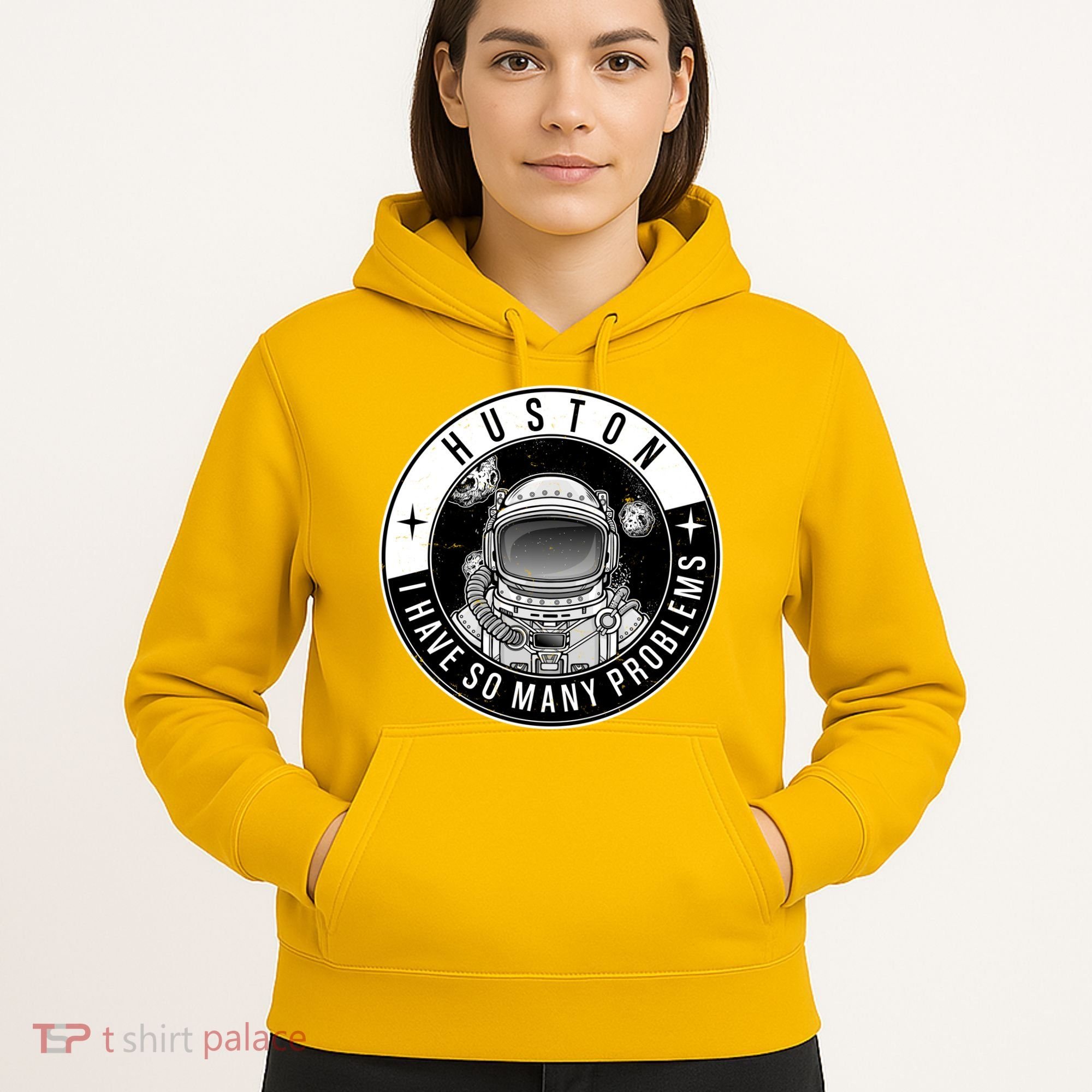 Funny Huston I Have So Many Problems Astronaut Emblem Hoodie