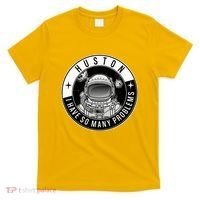 Funny Huston I Have So Many Problems Astronaut Emblem T-Shirt thumb 0