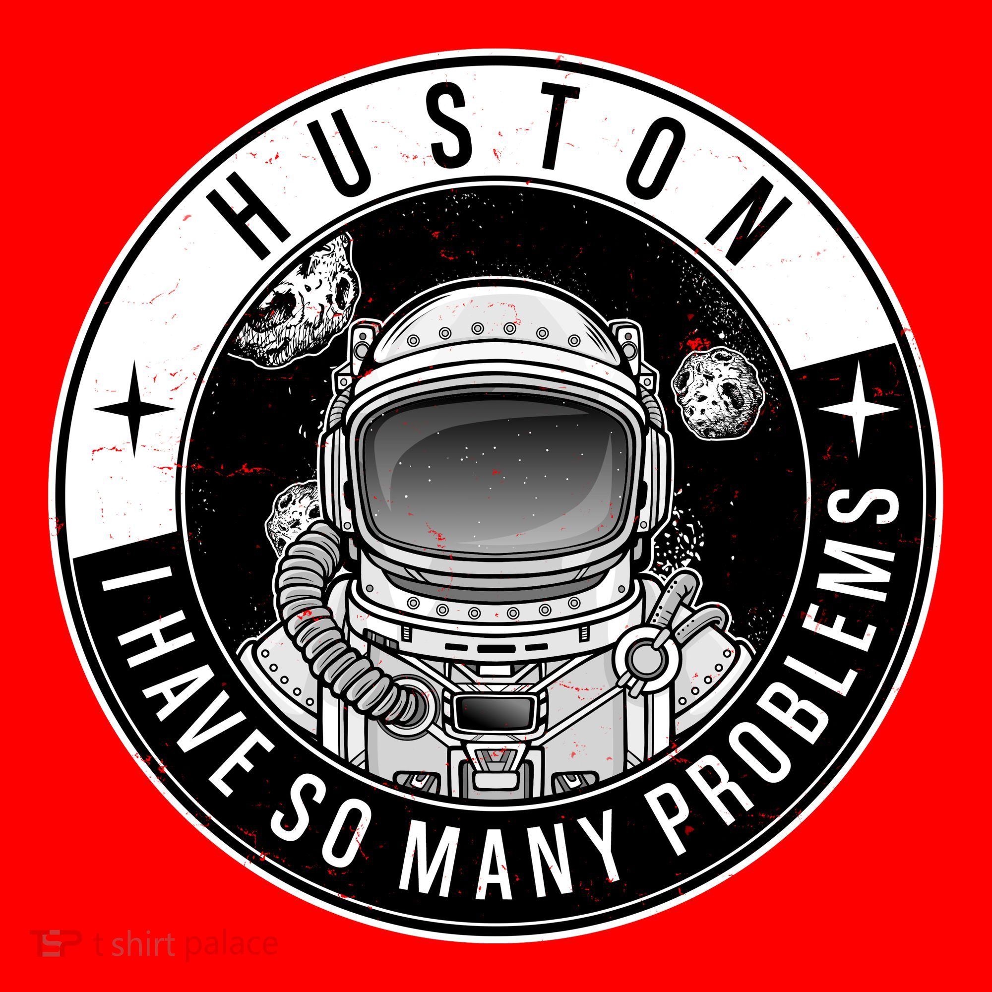 Funny Huston I Have So Many Problems Astronaut Emblem Santa Hat