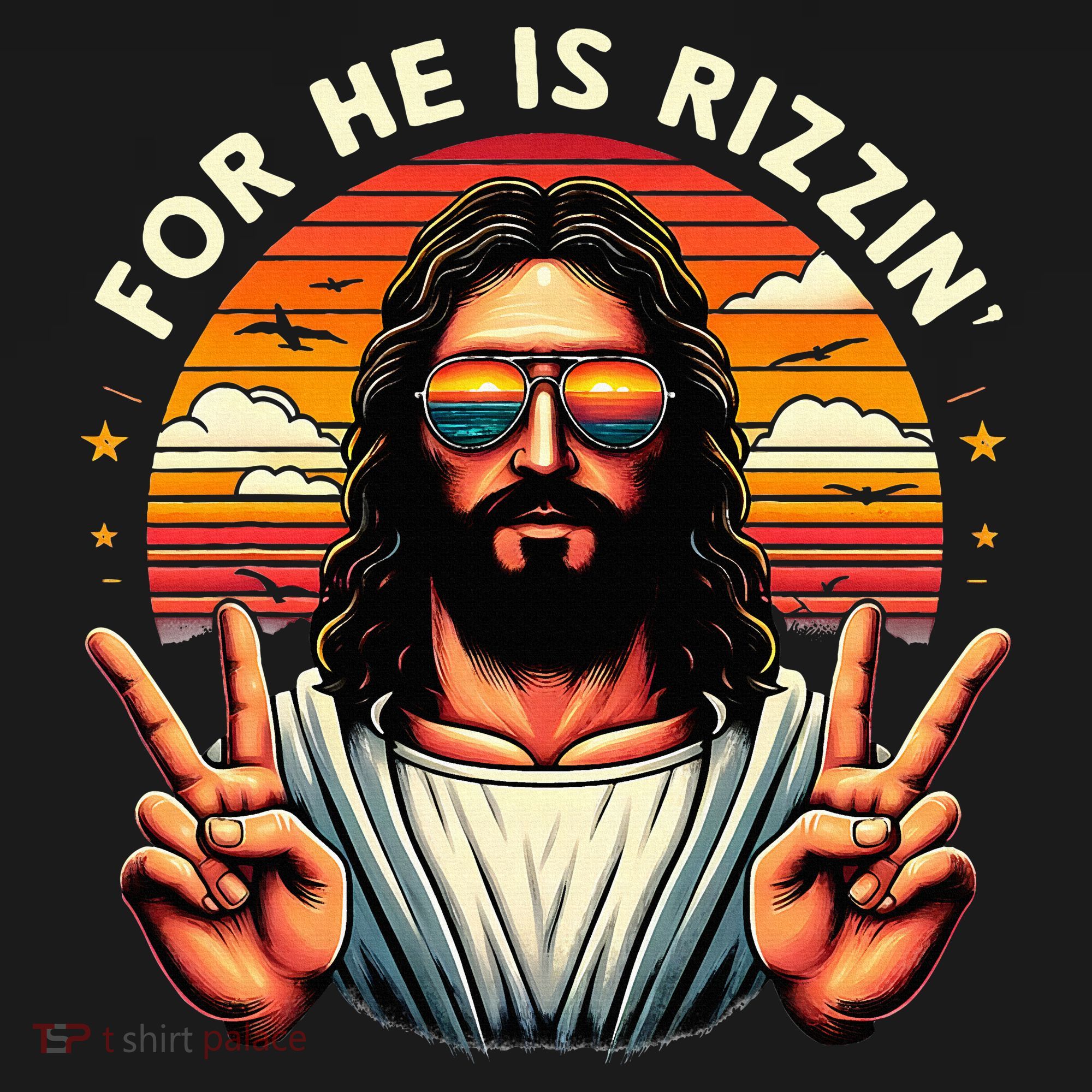 For He Is Rizzen Jesus Is Rizzen Christian Jesus Jokes T-Shirt