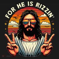For He Is Rizzen Jesus Is Rizzen Christian Jesus Jokes Women's Hoodie thumb 2