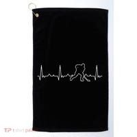 Funny Heartbeat Ice Hockey Player Puck Funny Gift Golf Towel thumb 0