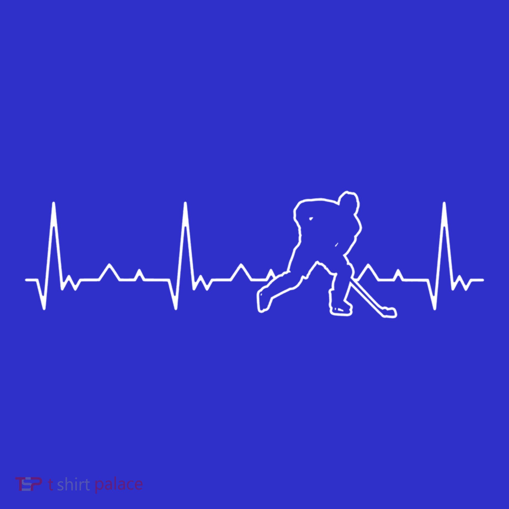 Funny Heartbeat Ice Hockey Player Puck Funny Gift Long Sleeve Shirt