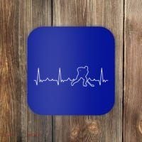 Funny Heartbeat Ice Hockey Player Puck Funny Gift Coaster thumb 0