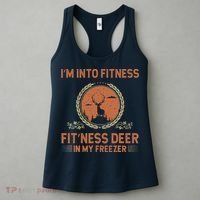 Funny Hunting IM Into Fitness Deer Freezer Hunter Dad Women's Tank Top thumb 3