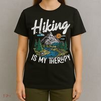 Funny Hiking Is My Therapy Outdoor Travel Mountains For Her T-Shirt thumb 4
