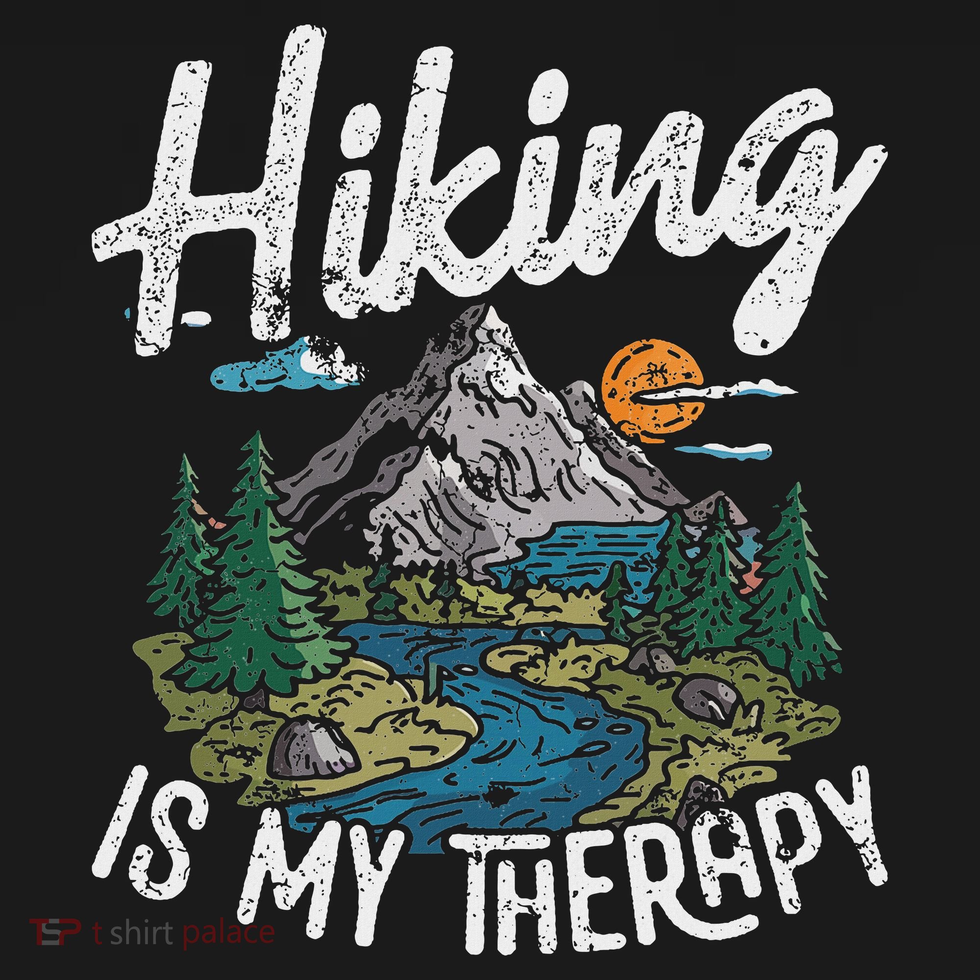 Funny Hiking Is My Therapy Outdoor Travel Mountains For Her T-Shirt