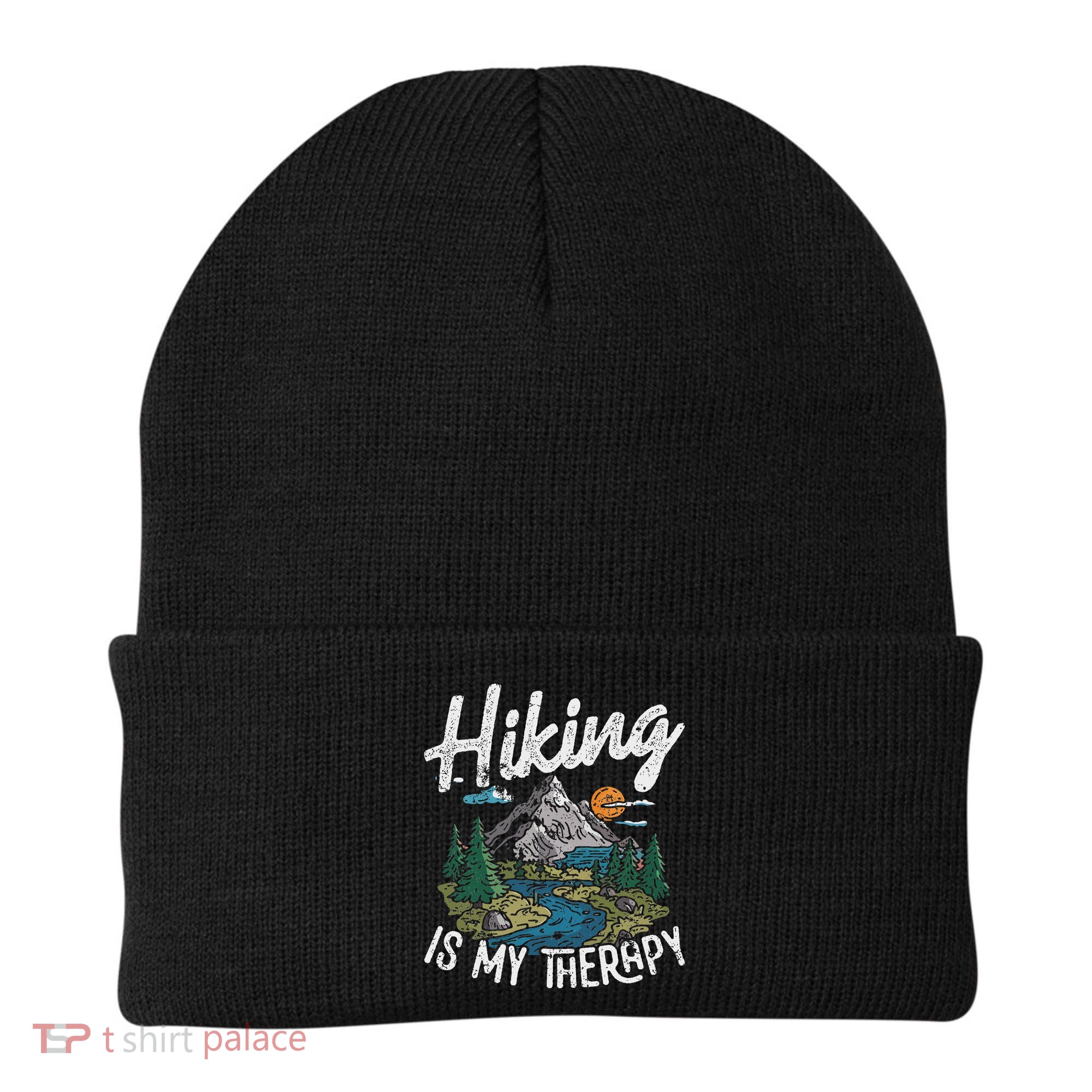 Funny Hiking Is My Therapy Outdoor Travel Mountains For Her Beanie