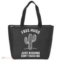 Free Hugs Just Kidding Don't Touch Me Cactus Not A Hugger TShirt Tote Bag thumb 0