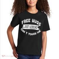 Free Hugs Justding Dont Touch Mes Sarcastic Funny Kids T-Shirt thumb 2