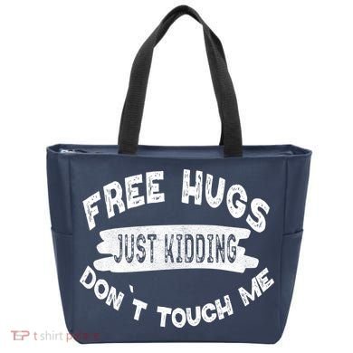 Free Hugs Justding Dont Touch Mes Sarcastic Funny Tote Bag