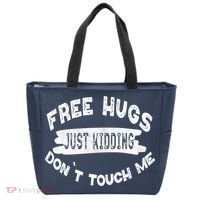 Free Hugs Justding Dont Touch Mes Sarcastic Funny Tote Bag thumb 0