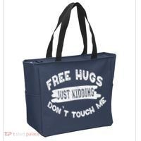 Free Hugs Justding Dont Touch Mes Sarcastic Funny Tote Bag thumb 2