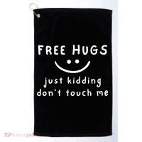 Free Hugs Just Kidding DonT Touch Me Golf Towel thumb 0