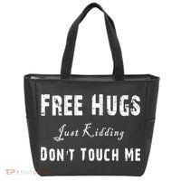 Free Hugs Just Kidding Don't Touch Me TShirt Tote Bag thumb 0